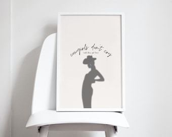 Cowgirls Don't Cry (hasta que llegan a casa) / Cartel estético de Wall Art / Instant DIGITAL DOWNLOAD / Impresión PNG
