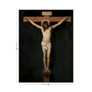 Crucified Christ by Diego Velazquez – Sacred Art, Christ Paintings, Religious Art, interior wooden framed (Various Sizes)