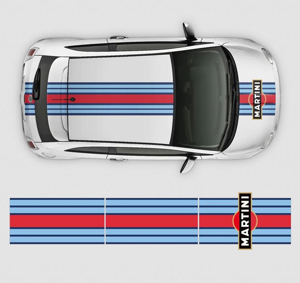 Italienische Flagge Dach & Motorhaube Streifen für FIAT 500 Vinyl  selbstklebende grafische Auto Aufkleber Abziehbilder -  Österreich