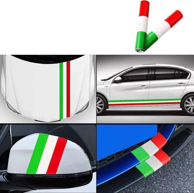 Kfz-Aufkleber Italien 3D Flagge Fahne (gedomt) epoxy resin