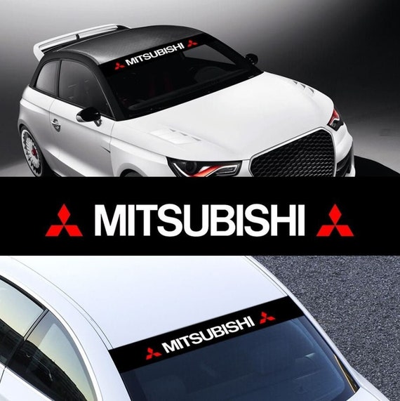 Auto-Windschutzscheiben-Aufkleber, Autofenster-Banner-Aufkleber, kompatibel  mit Mitsubishi - .de