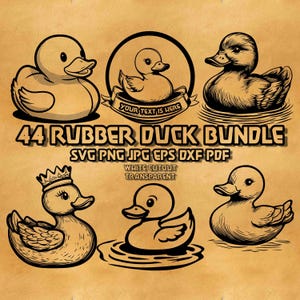 Rubber Duck SVG Bundle, Monogram Rubber Duck Png, Cute Logo Style Duck Bath Time,Fun Designs for Kids' Room Decor, Bathroom Nursery  Crafts
