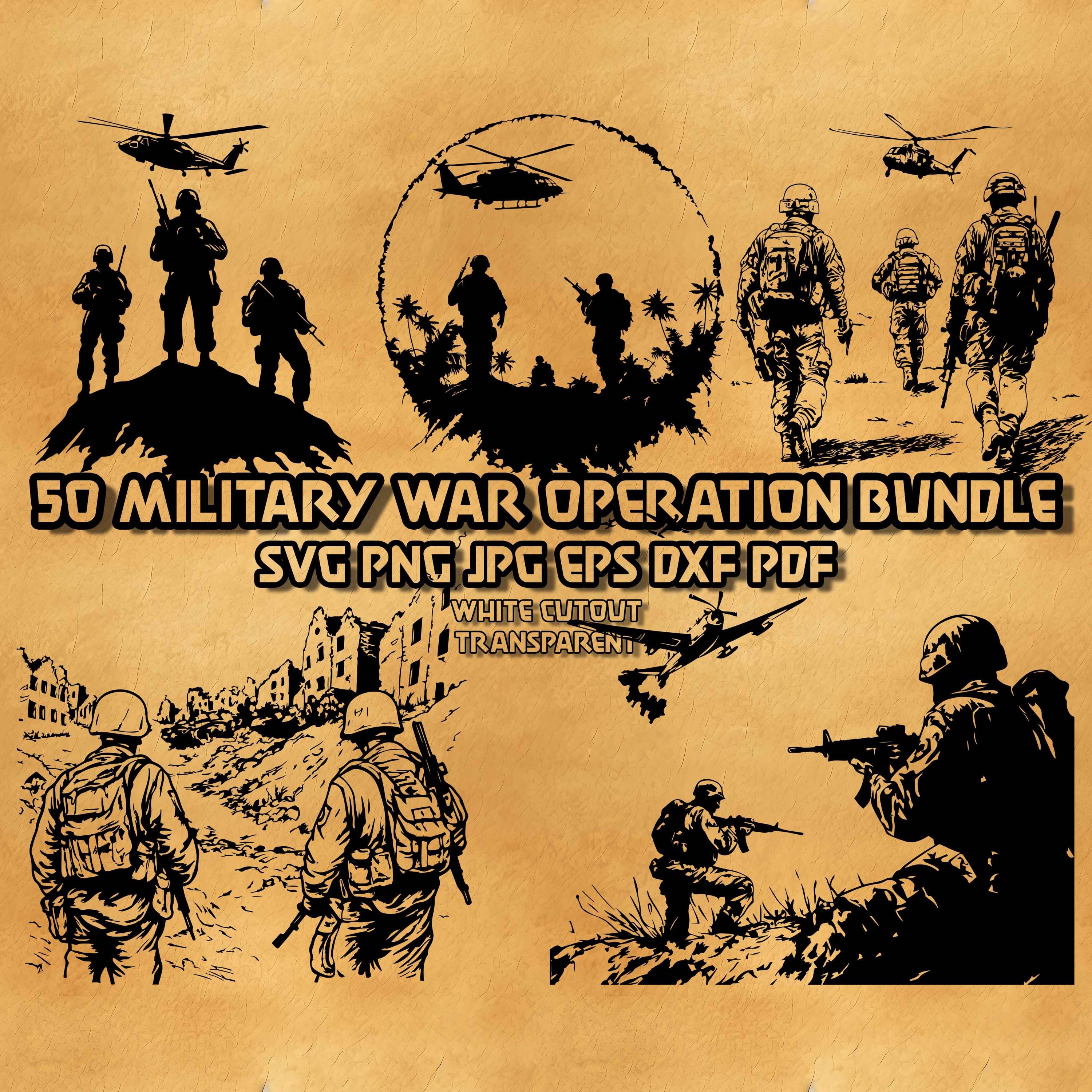 Defence In Depth Svg Tactical Soldier SVG Bundle Combat Illustrations 50 Designs Army ...