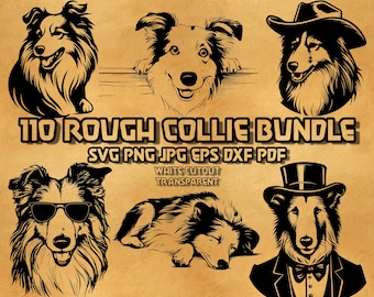 Rough Collie SVG-paket: Cowboy, Gentleman, Kungliga Designer