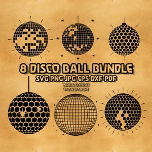 Disco Ball SVG Bundle: Party Dance Clip Art (Digital Download)