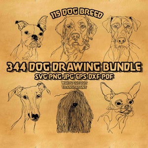Dog Breed Line Art SVG Bundle: 115 Breeds (Digital Download)