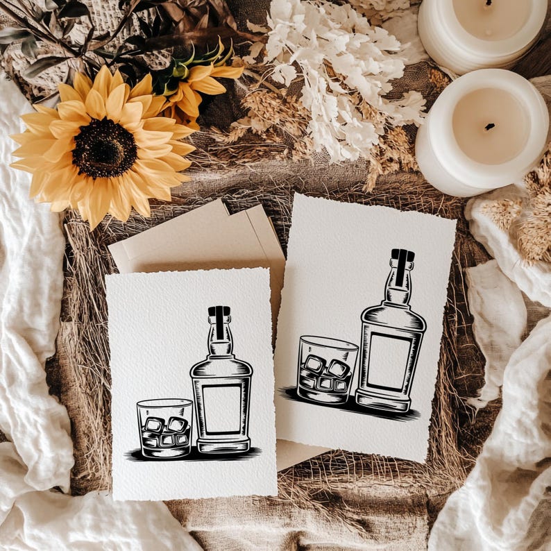 31 Whiskey Bottle and Rocks Glass SVG Bundle Bourbon Scotch Barware ...