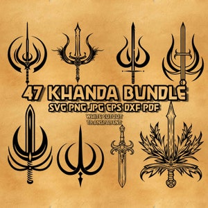 Khanda Sword SVG Bundle: Sikh Symbol Designs (Digital Print)