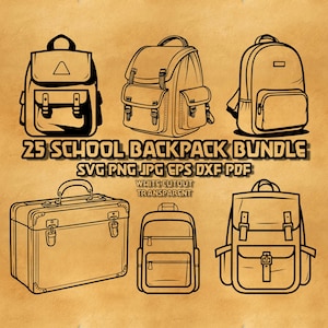 Sac à dos d'école SVG, svg de fournitures scolaires, cartable de retour à l'école SVG, svg de sac à dos de retour d'école, svg d'école pour les conceptions des enseignants, fichier coupé