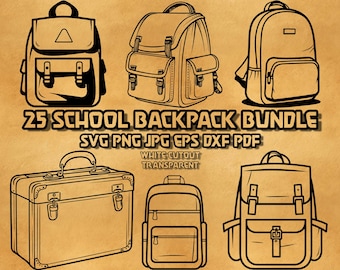School Backpack SVG Bundle: Back To School Designs (Digital Print)