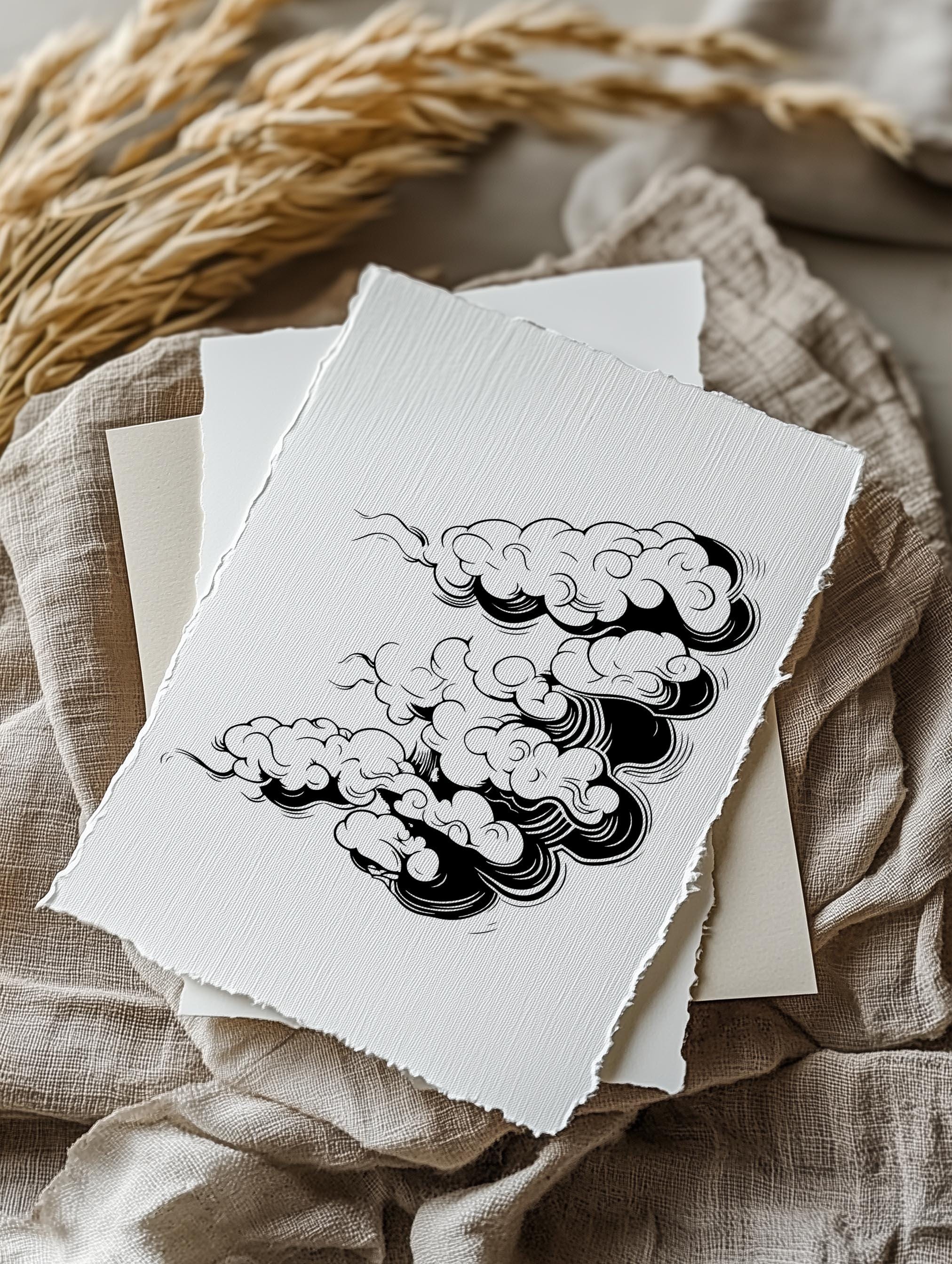 Japanese Cloud SVG Bundle 62 Designs Zen Oriental Ukiyo-e Sky
