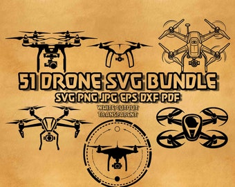 Drönare SVG-paket, Quadcopter Clipart (digital nedladdning)