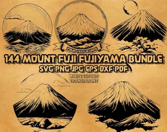 Mount Fuji SVG Bundle: Japanese Volcanic Mountain Art (Digital Files)