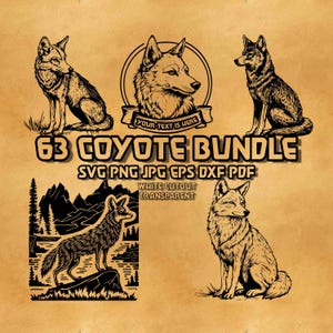 Coyote SVG Bundle: Wild Animal Designs (Digital Files)