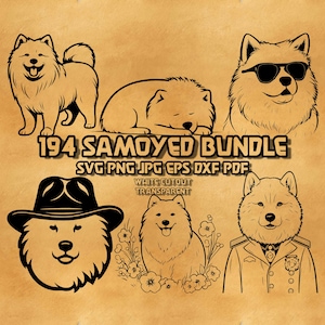 Samoyed Svg Bundle, Floral Samoyed Svg, Peeking Samoyed Svg, Cowboy Samoyed Svg, Gentleman Samoyed Svg, Biker Samoyed Svg, Royal Samoyed Svg