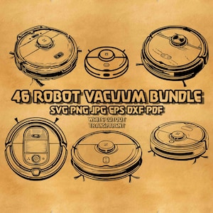 Robot Vacuum SVG Bundle: Cleaning Designs (Digital Print)