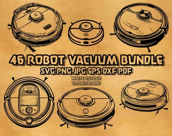 Paquete de archivos SVG para aspiradoras robot: Diseños de limpieza (Impresión digital)