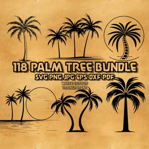 Palm Tree svg png, palm tree logo, miami tree svg, Island palm tree svg, tropical tree dxf, Beach life, Sunset beach svg  Dxf File Svg Eps