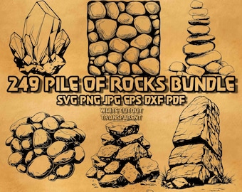 Pakiet Rock Pile SVG: stos głazów, wzory pustynnych skał (produkt cyfrowy)