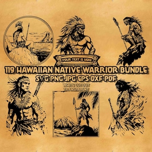 Hawaiian Warrior SVG Bundle: Polynesian Tattoo Designs (Digital Print)