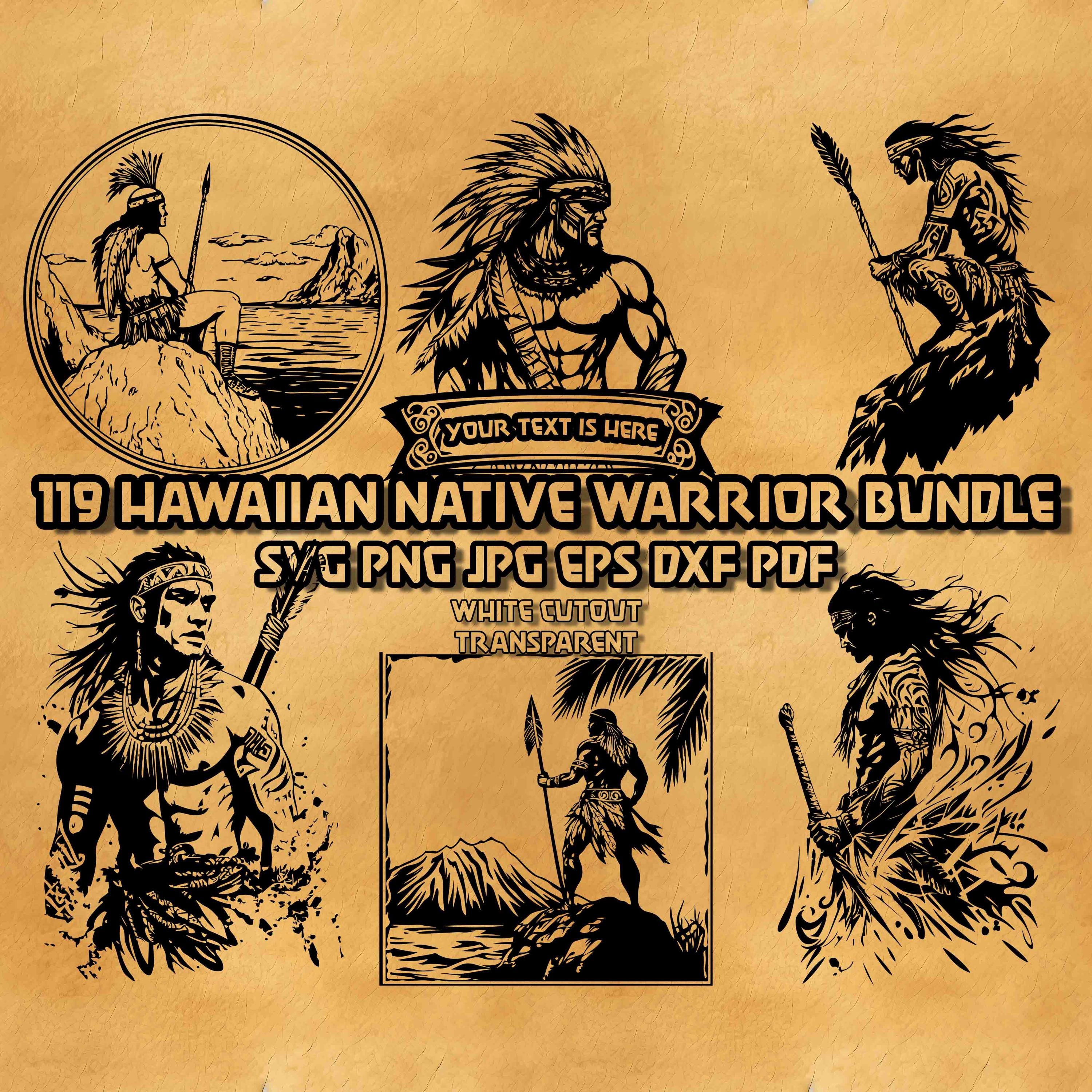 Hawaiian Warrior SVG Bundle: Polynesian Tattoo Designs