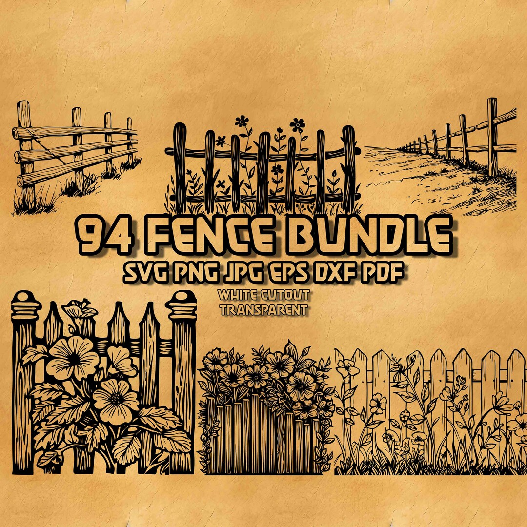 Floral Fence SVG Bundle: Farm Decor Vector (digital Product) - Etsy