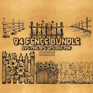 Blumenzaun SVG Bundle: Farm Dekor Vektor (digitales Produkt)