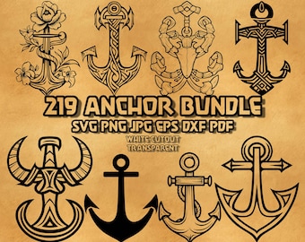 Anchor svg Bundle, Anchor Png, Nautical Clipart, ship anchor svg, marine svg, anchor for cricut, anchor for logo, minimalist anchor vector