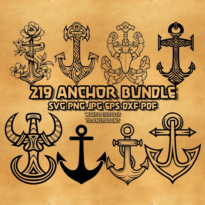 Anchor Svg Bundle, Anchor Png, Nautical Clipart, Ship Anchor Svg ...