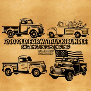 Old Farm Truck Svg Bundle, US Farm Truck svg, Vintage Truck Svg Bundle, Old Pickup Truck, Antique Truck Vector , Farming Decal Svg, farm svg