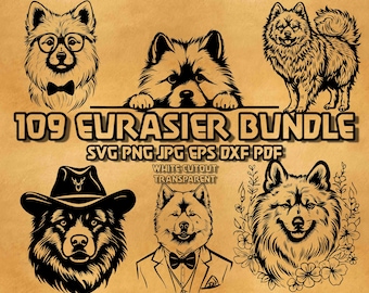 Paquete de archivos SVG de Eurasier: Floral, Vaquero, Caballero (Producto digital)