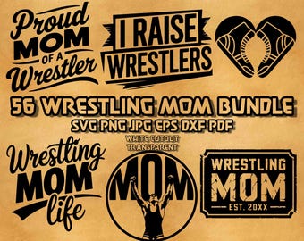 56 brottningsmamma SVG-paket, stolta mammadesigner, PNG-gravyrfil