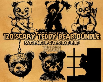 Zombie Teddy Bear Vector Illustration, Teddy Bear Svg, Teddy Png