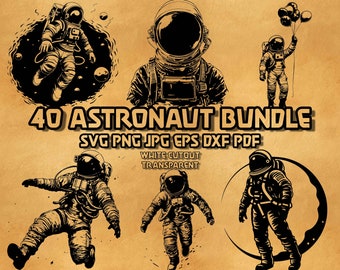 Astronauten-Svg-Bundle, Mond-Weltraum-Design-Svg, Weltraum-Svg-Design, Astronauten-Silhouette-Svg, Weltraum-Clipart-Svg, Astronaut mit Ballons-Svg, Eps