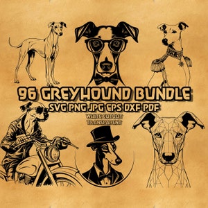 Greyhound SVG Bundle: Cowboy, Gentleman, Floral Designs (Digital Files)