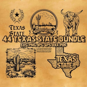 Bundle SVG État du Texas, forme d'État contour du Texas, conception de l'étoile solitaire Texas, carte, Silhouette, dessins occidentaux pour fichier Svg Png Eps Dxf à graver