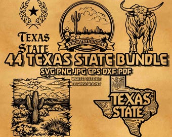 Texas State SVG Bundle: Outline, Lone Star, Western Designs