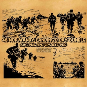 D day Normandy Landing WWII Beach Svg Bundle, Utah Omaha Gold Juno Sword Beaches, Word War 2 War Scene, Normandy Battle Svg,Soldiers War Png