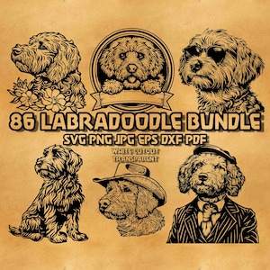 Labradoodle svg bundle, Labradoodle Monogram,  Labradoodle svg, Peeking Labradoodle Svg, cowboyLabradoodle svg, Labradoodle sunglasses svg,