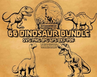 Dinosaur SVG Bundle: T-Rex, Raptor, Triceratops Dino Clipart