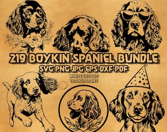 Boykin Spaniel SVG Bundle: Peeking, Cowboy, Gentleman (PNG)