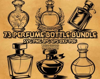 Vintage Perfume Bottle SVG Bundle: Luxury Cosmetic Clipart