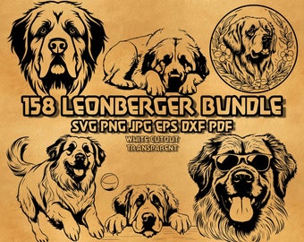 Leonberger Dog Svg Bundle, Cowboy Leonberger Svg, Floral Leonberger Svg, Royal Leonberger, sunglass, Giant Puppy Svg, Large Dog Breed Svg,
