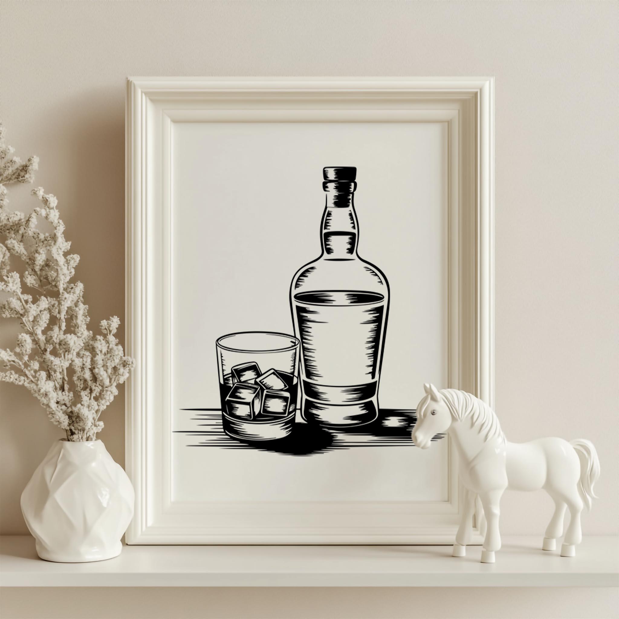 31 Whiskey Bottle and Rocks Glass SVG Bundle Bourbon Scotch Barware ...