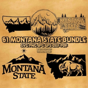 Bundle SVG contour de l'État du Montana, Etats-Unis Montana carte contour des cliparts Png, Silhouette du Montana, montagnes du Montana Etats-Unis d'Amérique graver fichier Png Svg