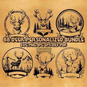 Personalized Deer SVG Bundle: Antler Monogram, Hunting Design (Digital Download)