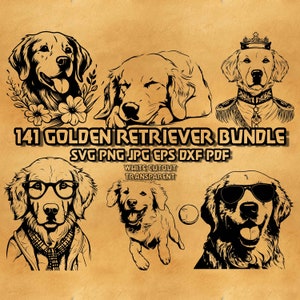 Golden Retriever SVG Bundle: Floral, Cowboy, Sleeping (Digital Product)