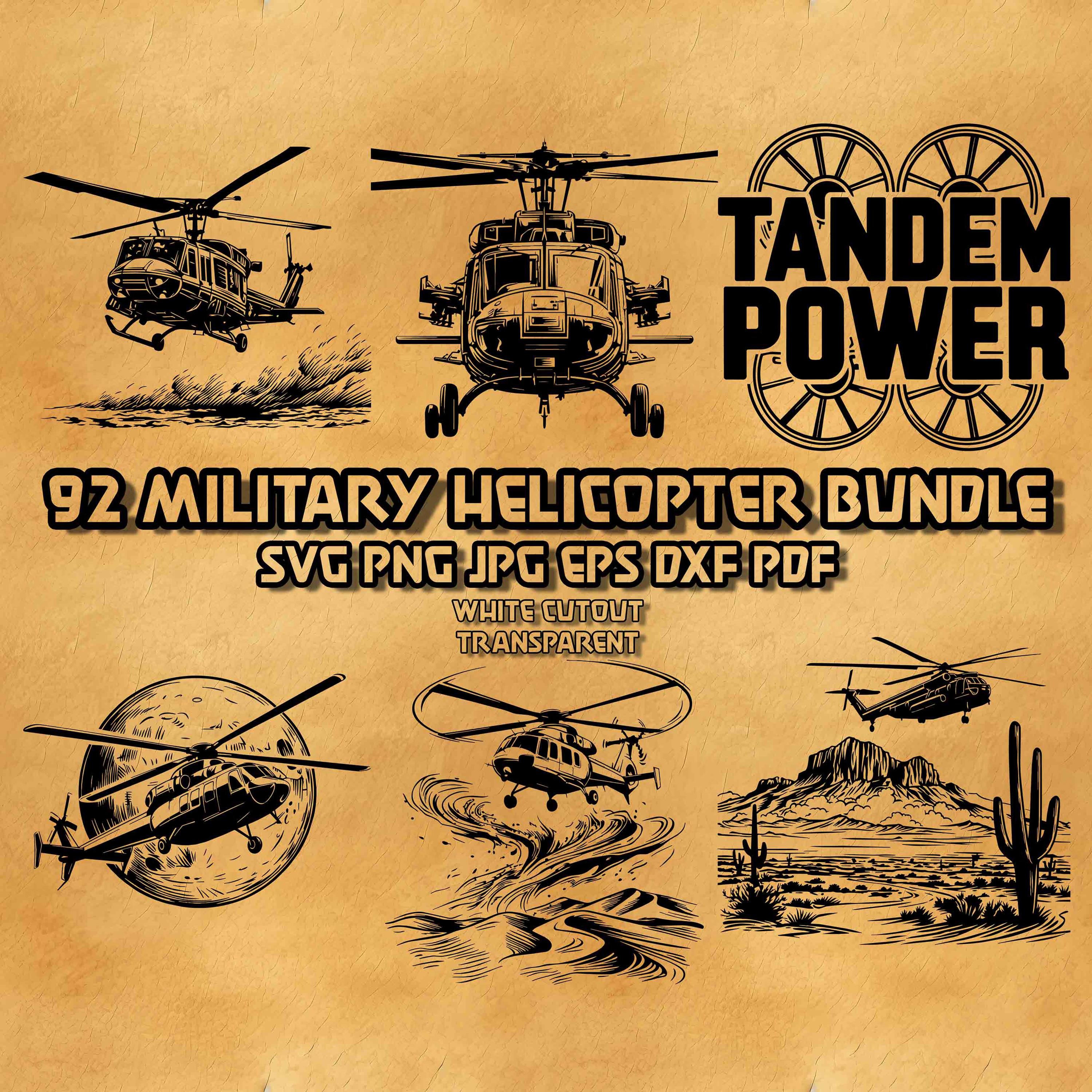Hp Rotor Svg Military Helicopter SVG Bundle Tandem Rotor Illustrations Heavy Lift ...