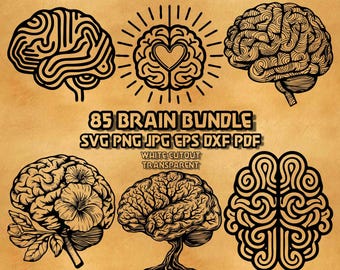 Gehirn SVG 85 Anatomische Illustrationen des menschlichen Gehirns Neurowissenschaften Glühbirnenschaltkreis Labyrinth Linienkunst Wanddekoration SVG Vektorgrafiken Digitales Design