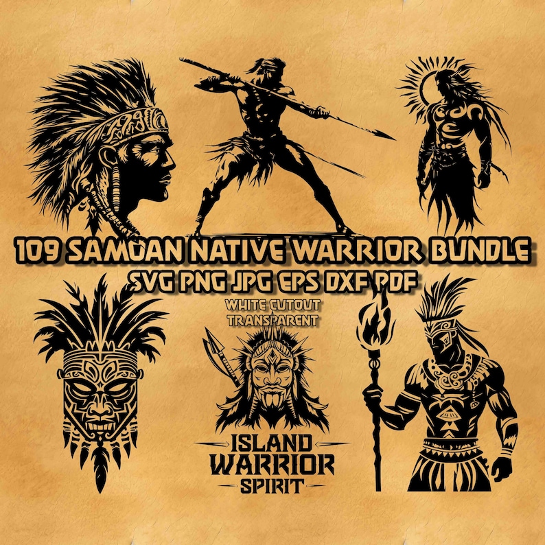 109 Samoan Native Warrior SVG Bundle: Polynesian Tribal Tattoo ...